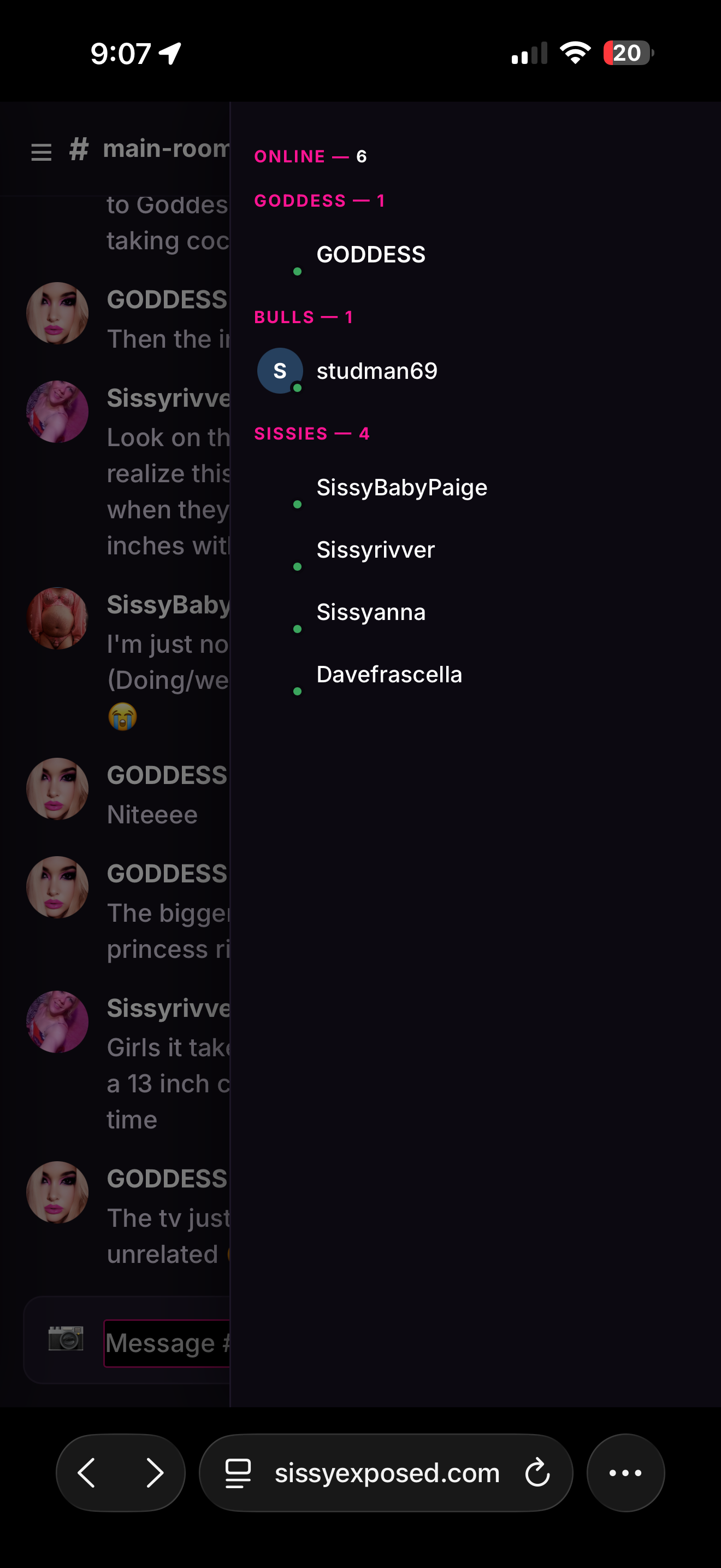 Chat online members list