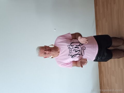 Mature Sissy Mandy - Daddy's Girl Kneeling in Fishnets