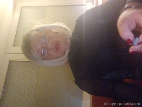 Pathetic Silver-Haired Sissy Mandy Winger Exposed - Cheap Red Lip Slut Begging for Use