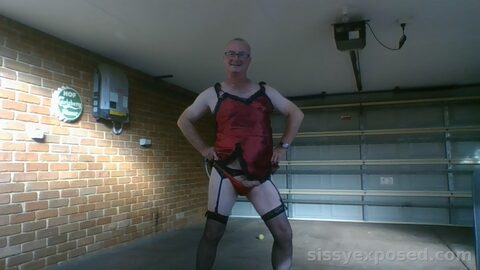 red panties and nightie