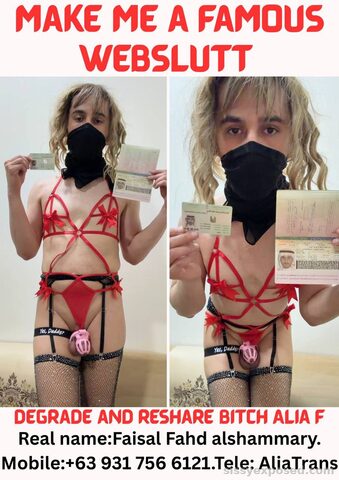 Saudi Sissy Slut Alia Fahd Alshammary Muslim Arab by TgirlAlia